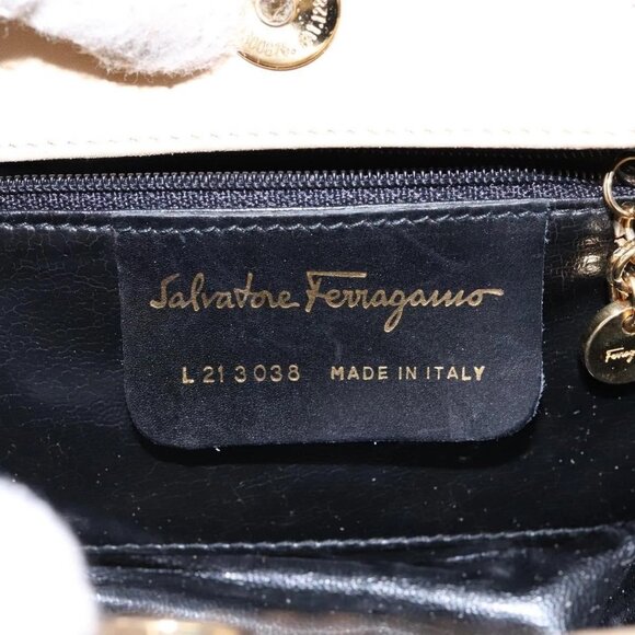 Salvatore Ferragamo Hand Bag Suede Beige Gold Auth 134611 - Picture 14 of 16